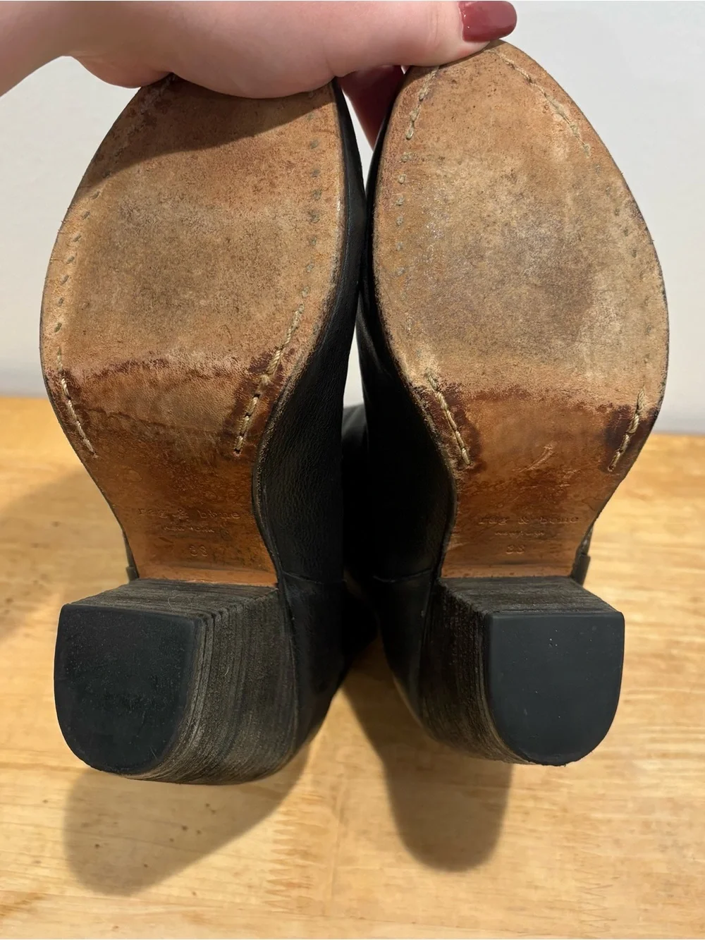 Rag & Bone Newbury Black Leather Ankle Boots with dust bags
